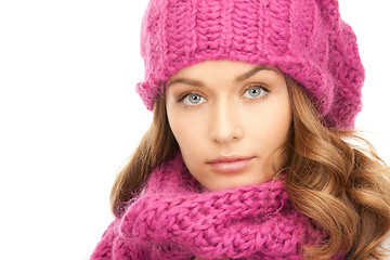 Image showing beautiful woman in winter hat 