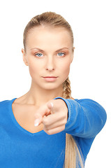 Image showing businesswoman pointing her finger