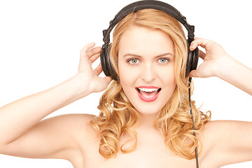 Image showing happy woman in headphones