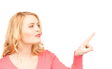 Image showing businesswoman pointing her finger