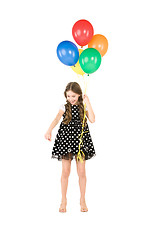 Image showing happy girl with colorful balloons