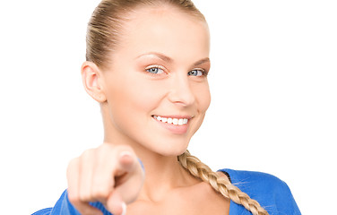 Image showing businesswoman pointing her finger