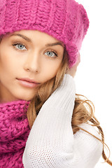 Image showing beautiful woman in winter hat 