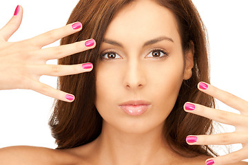 Image showing lovely woman with polished nails