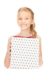 Image showing happy girl with gift box