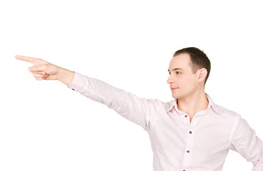 Image showing businessman pointing his finger