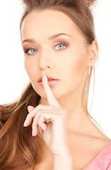 Image showing finger on lips