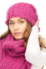 Image showing beautiful woman in winter hat 