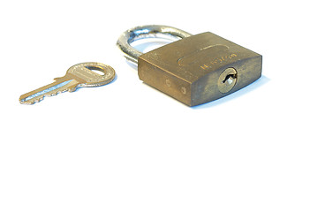 Image showing Padlock with a key