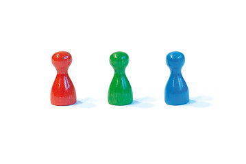 Image showing Colored pawns