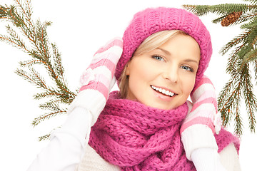 Image showing beautiful woman in winter hat