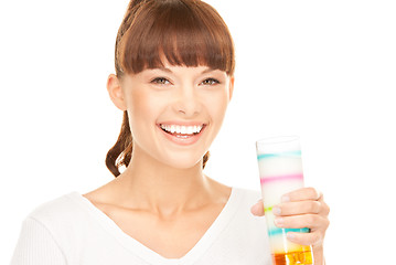 Image showing lovely woman with glass of milk