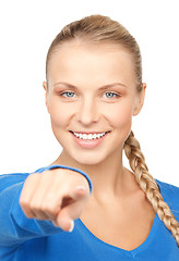 Image showing businesswoman pointing her finger