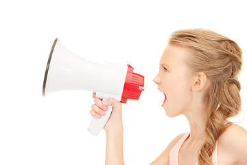 Image showing girl with megaphone