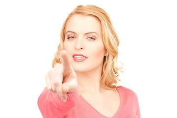 Image showing businesswoman pointing her finger