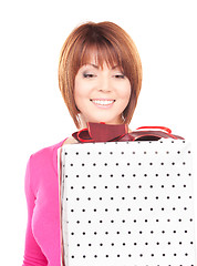 Image showing happy woman with gift box