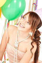 Image showing party girl with balloons