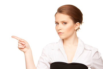 Image showing businesswoman pointing her finger