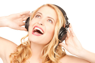 Image showing happy woman in headphones