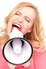 Image showing woman with megaphone