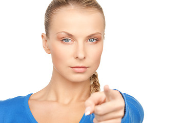 Image showing businesswoman pointing her finger