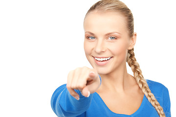 Image showing businesswoman pointing her finger