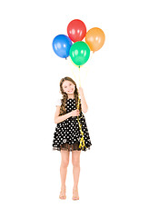 Image showing happy girl with colorful balloons