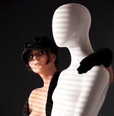 Image showing woman with mannequin