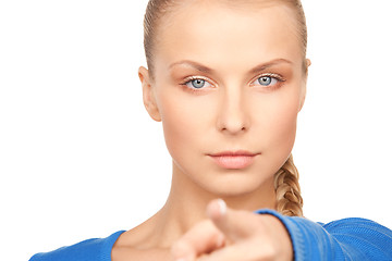 Image showing businesswoman pointing her finger