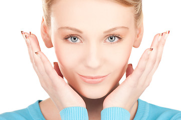 Image showing woman showing hands with polished nails