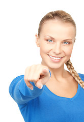 Image showing businesswoman pointing her finger