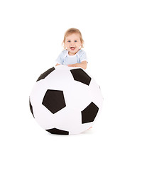 Image showing baby boy with soccer ball