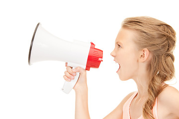 Image showing girl with megaphone