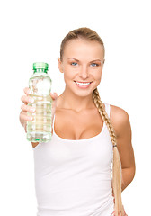 Image showing beautiful woman with bottle of water