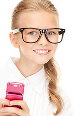 Image showing happy girl with cell phone