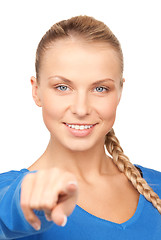 Image showing businesswoman pointing her finger