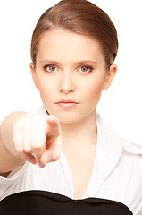 Image showing businesswoman pointing her finger