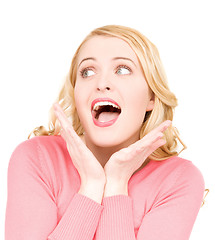 Image showing surprised woman face