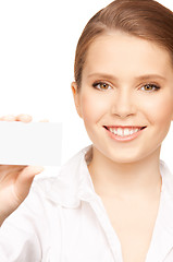 Image showing woman with business card