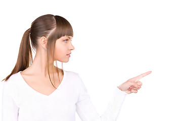 Image showing businesswoman pointing her finger