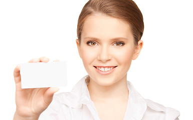 Image showing woman with business card