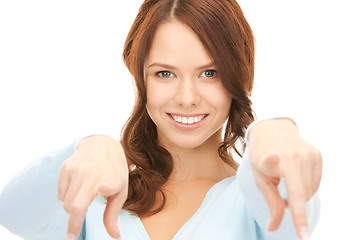 Image showing businesswoman pointing her finger