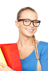 Image showing businesswoman with folders