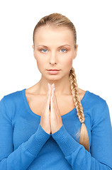 Image showing praying businesswoman