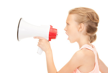 Image showing girl with megaphone