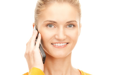 Image showing happy woman with cell phone