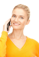 Image showing happy woman with cell phone