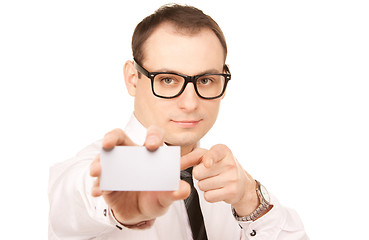 Image showing businessman with business card