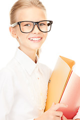 Image showing elementary school student with folders