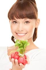 Image showing beautiful housewife with radish